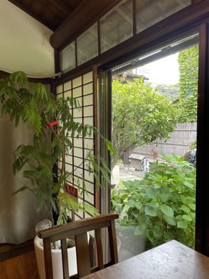 View into the backyard  at Vegetable Cafe Sorafune in Kamakura