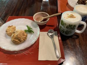 Brown rice scones at Vegetable Cafe Sorafune in Kamakura
