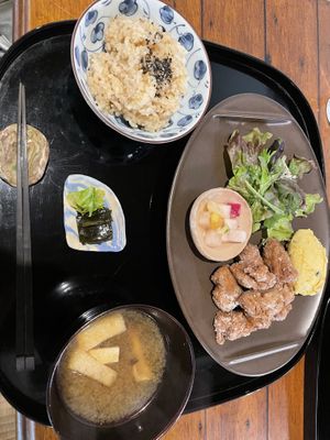 Soy meat karaage plate   at Vegetable Cafe Sorafune in Kamakura