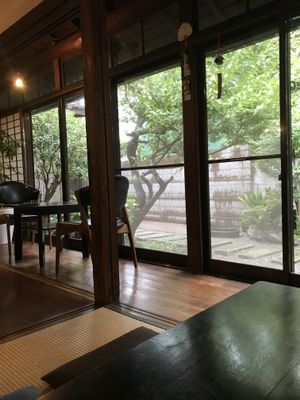 the interior looking out to the exterior, so beautiful at Vegetable Cafe Sorafune in Kamakura