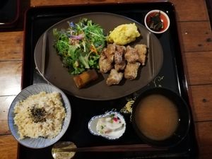 Fried tofu set at Vegetable Cafe Sorafune in Kamakura