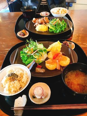 The lunch sets we had at Vegetable Cafe Sorafune in Kamakura