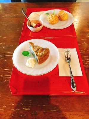 Scones and black sesame and banana cake, delicious! at Vegetable Cafe Sorafune in Kamakura