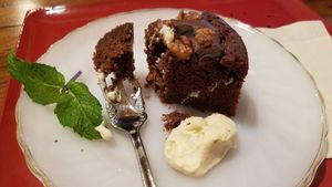 chocolate gateau cake with "cream" at Vegetable Cafe Sorafune in Kamakura