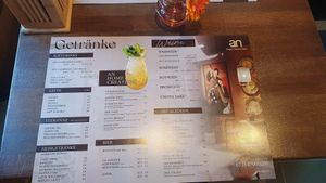 Menu at An Vegan Restaurant in Karlsruhe