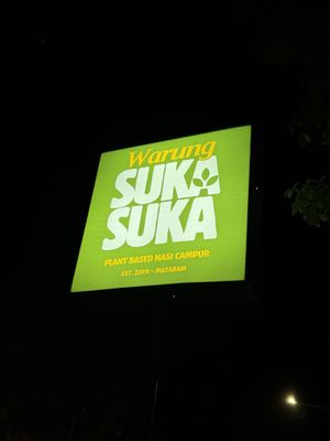 Sign outside   at Warung Suka Suka | Plant-Based Nasi Campur – Kuta Mandalika  in Kuta