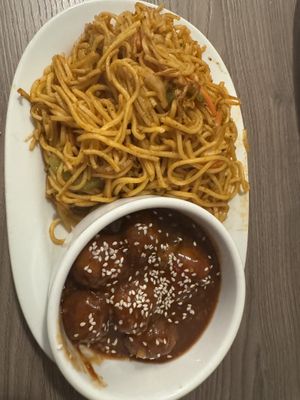 Veggie Chowmein and Veg Manchurian - Vegan  at Dosa Den in Brampton