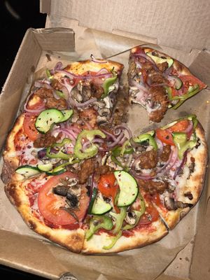 berkeley vegan pizzaa  at zpizza - Beachmont Plaza in Huntington Beach
