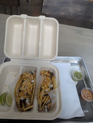 Mushroom tacos 🌮 at Waterworks Food Hall in Toronto