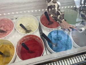 Mmmm all the flavors are vegan!  at Mama Crino's Italian Ice in Brookings