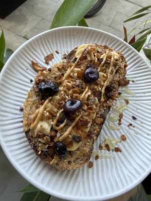 Peanut butter on toast   at OZ restaurant in Kuta