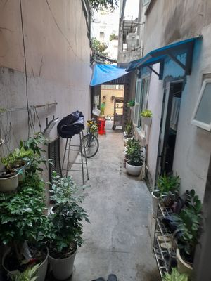 The restaurant/house at the end of this tiny private alleyway at An Tinh Vegan Food  in Ho Chi Minh City