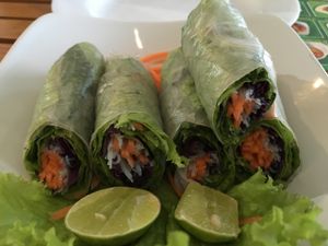 Rice paper rolls at Banana Leaf Vegan Thai Fusion in Canggu