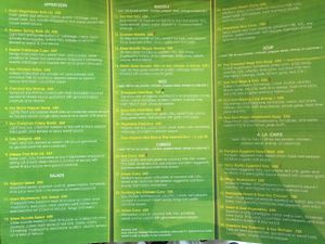 menu at Banana Leaf Vegan Thai Fusion in Canggu