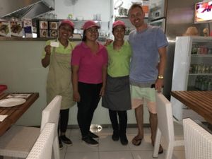 The beautiful staff & owners at Banana Leaf Vegan Thai Fusion in Canggu