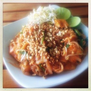 Pad Thai Tofu. I asked for a bit of coriander and it made it perfect. at Banana Leaf Vegan Thai Fusion in Canggu