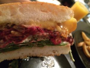 soy burger with cheese at vb veganburgers in Gdansk