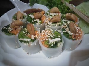 Fresh spring rolls at May Kaidee Chiang Mai in Chiang Mai