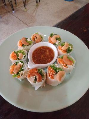 Fresh spring rolls at May Kaidee Chiang Mai in Chiang Mai