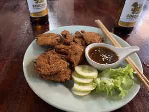 Banana Blossom Fritters  at May Kaidee Chiang Mai in Chiang Mai