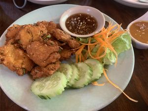Banana flower cake   at May Kaidee Chiang Mai in Chiang Mai
