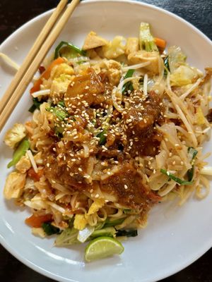 Pad Thai with peanut sauce (80 THB)  at May Kaidee Chiang Mai in Chiang Mai