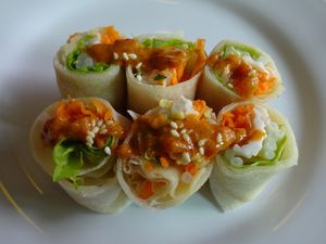 summer roll from cooking course at May Kaidee Chiang Mai in Chiang Mai