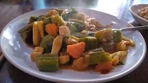 Eggplant and Vegetables at May Kaidee Chiang Mai in Chiang Mai