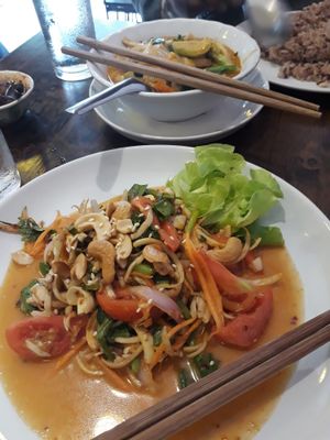 Banana Flower Salad and Penang Curry at May Kaidee Chiang Mai in Chiang Mai