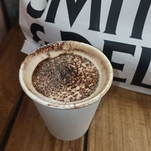 almond cappuccino at Smith & Deli CBD in Melbourne
