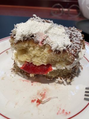 The raspberry jam and mock cream layers in the lamington were divine  at Smith & Deli CBD in Melbourne