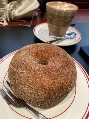 The biggest, fluffiest vegan cinnamon doughnut in town for $5.50  at Smith & Deli CBD in Melbourne