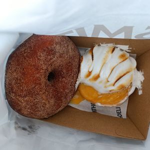 massive doughnut and lemon meringue tart that got sloshed around at Smith & Deli CBD in Melbourne