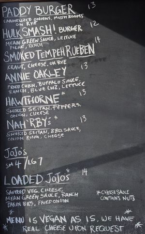 menu at Skidbladnir in Portland