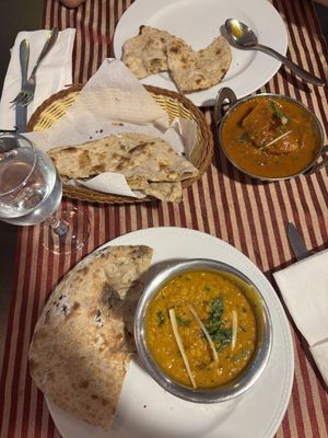 Bombay aloo, tadka dal, tandoori roti   at Indian Night's in Albufeira