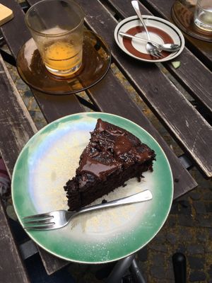 Vegan chocolate cake at Cafe Valentin in Berlin