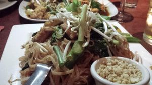 vegan pad thai with extra chinese broccoli at Amazing Thailand in Minneapolis