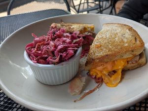 Vegan Reuben (minus a few bites) at French Meadow Bakery & Cafe in St Paul