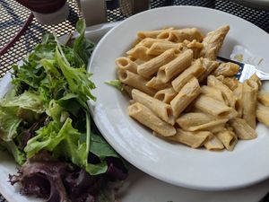 Vegan Mac and Cheese (minus a few bites) at French Meadow Bakery & Cafe in St Paul