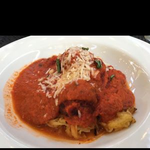 Spaghetti squash & ";beet"; balls at French Meadow Bakery & Cafe in St Paul