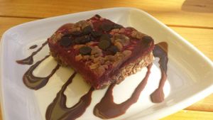 Chocolate raspberry bar at French Meadow Bakery & Cafe in St Paul
