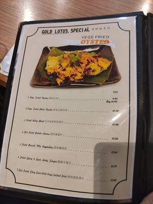 Menu at Gold Lotus Vegetarian Restaurant in Penang