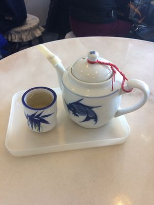 Jasmine tea at Nature Vegetarian Food in Lower Hutt