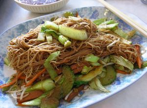 Fried mee hoon at Nature Vegetarian Food in Lower Hutt