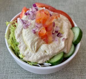 Hummus bowl at Liwan Restaurant in Dubai