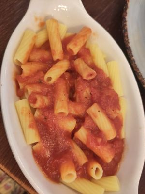 Kids pasta at Two Steeples in Wigston