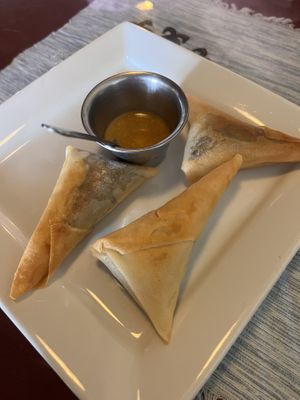 Vegetarian sambbussa  at Gosh Ethiopian in Knoxville