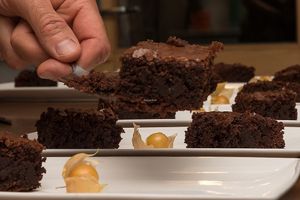 Vegan brownie at Something Els in Kobarid