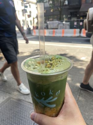 Apricot pistachio Matcha  at Koké in New York City