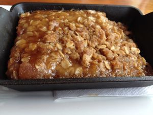 vegan Apple Cobbler close-up at Picazzo's Healthy Italian Kitchen in Scottsdale